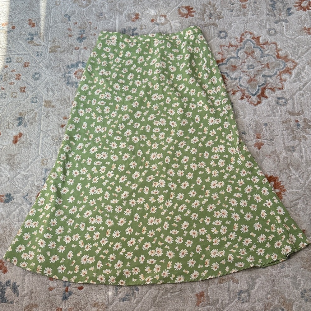 Y2K  Sz.M baby moss/pistacchio Green floral daisy 🌼 Skirt